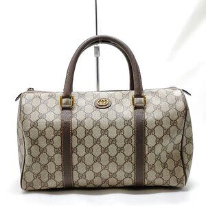 Authentic Gucci Vintage Brown PVC Hand Bag mn388-112725
